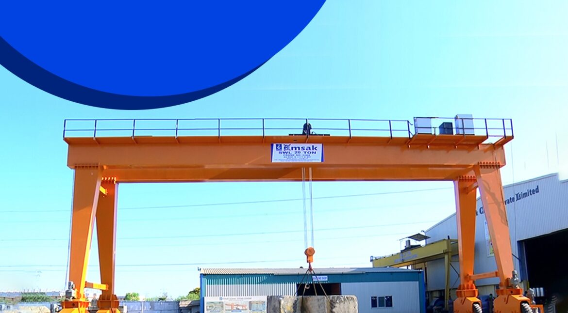 Rubber Tyre Gantry Crane operating in a busy container yard