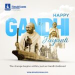 Portrait of Mahatma Gandhi with a subtle engineering-themed backdrop — Gandhi Jayanti 2025 celebration