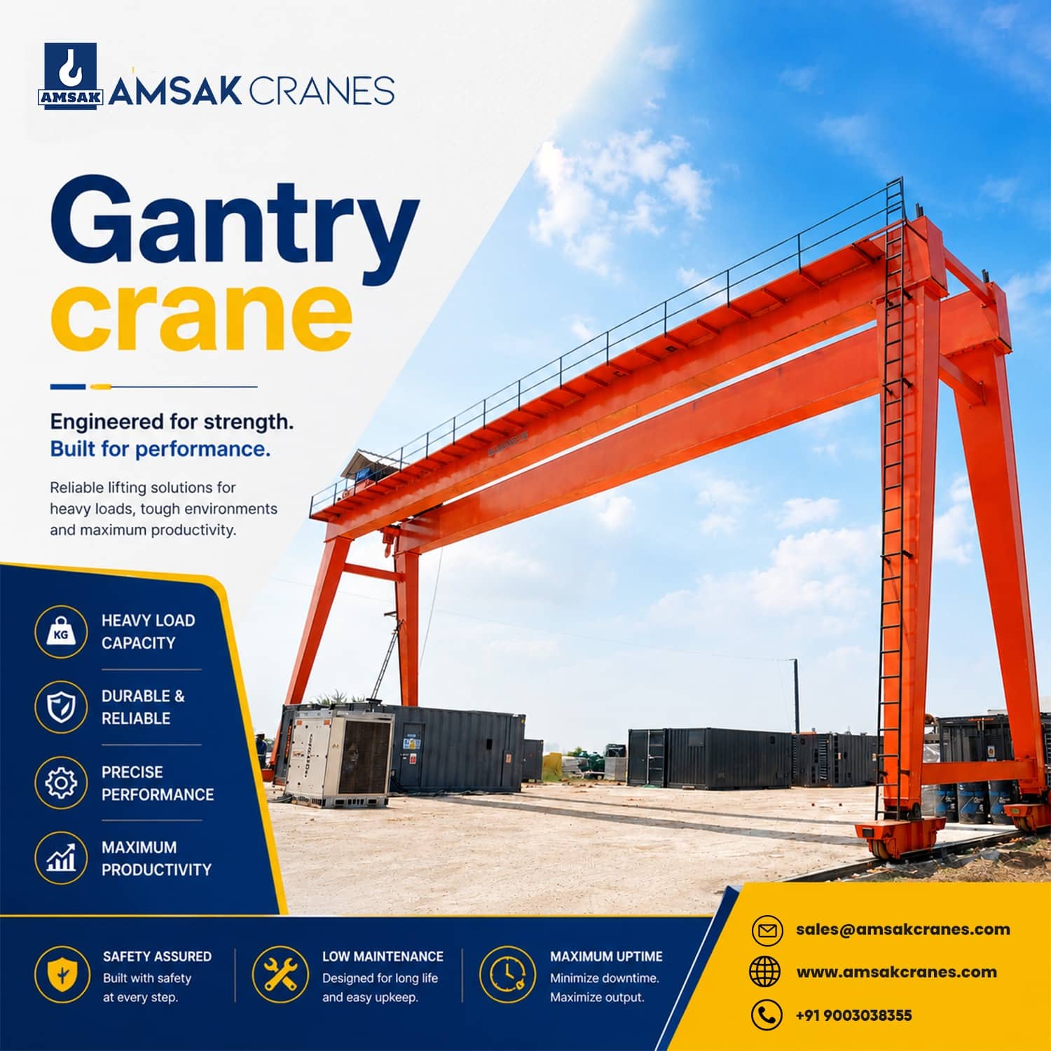 Gantry crane manufacturer in Chennai – Amsak Cranes